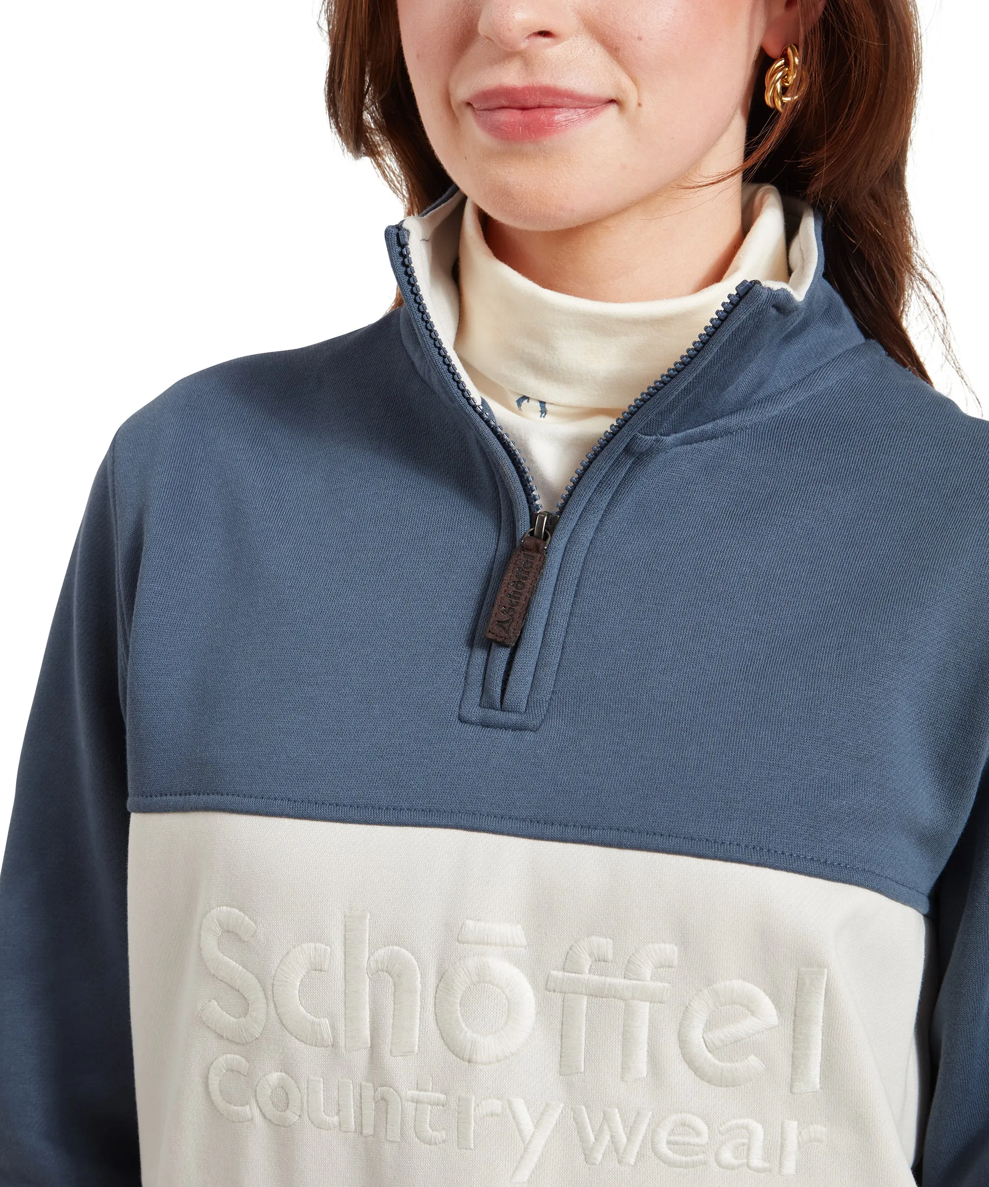 St Agnes Quarter Zip Sweatshirt - Vintage Navy