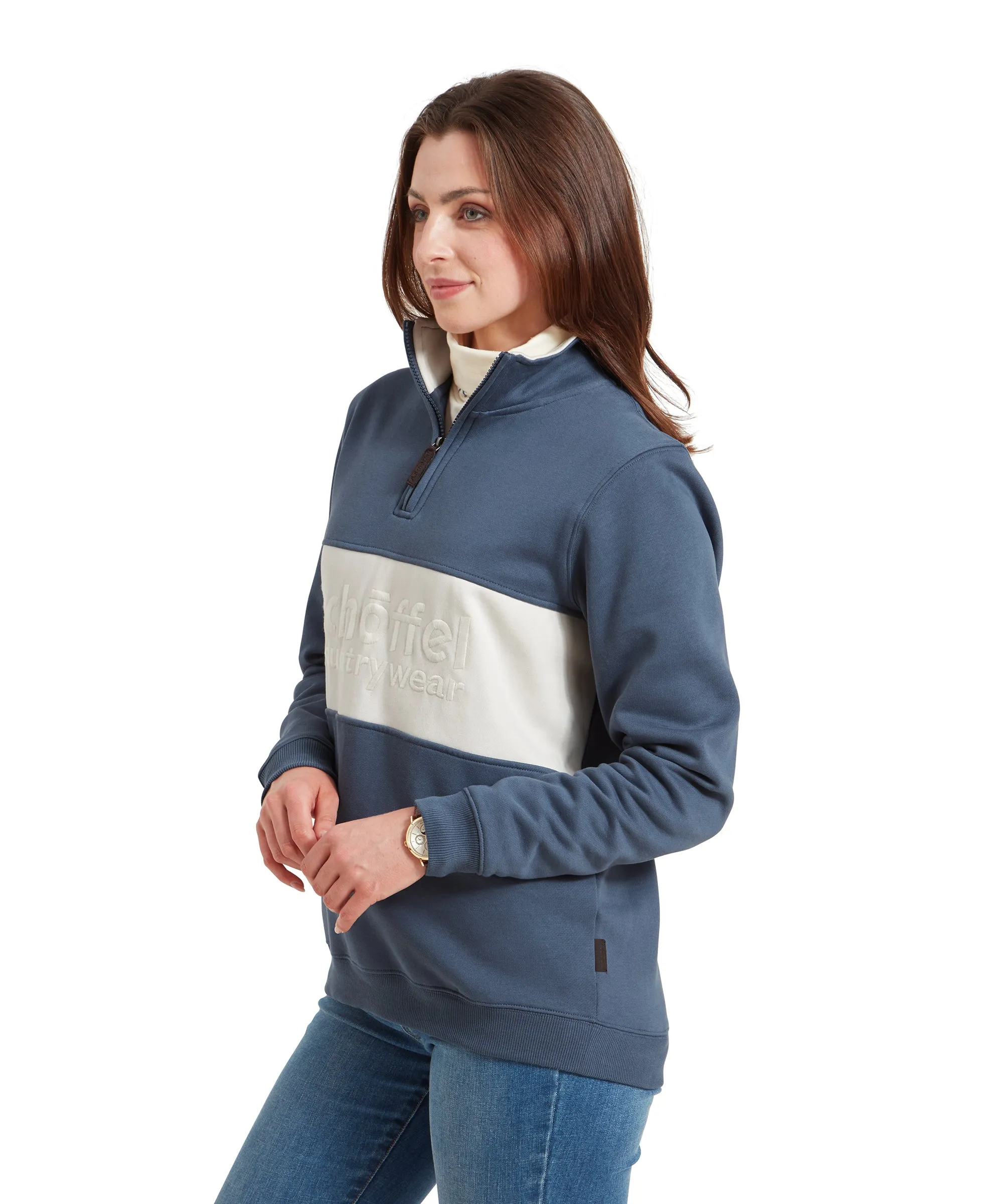 St Agnes Quarter Zip Sweatshirt - Vintage Navy