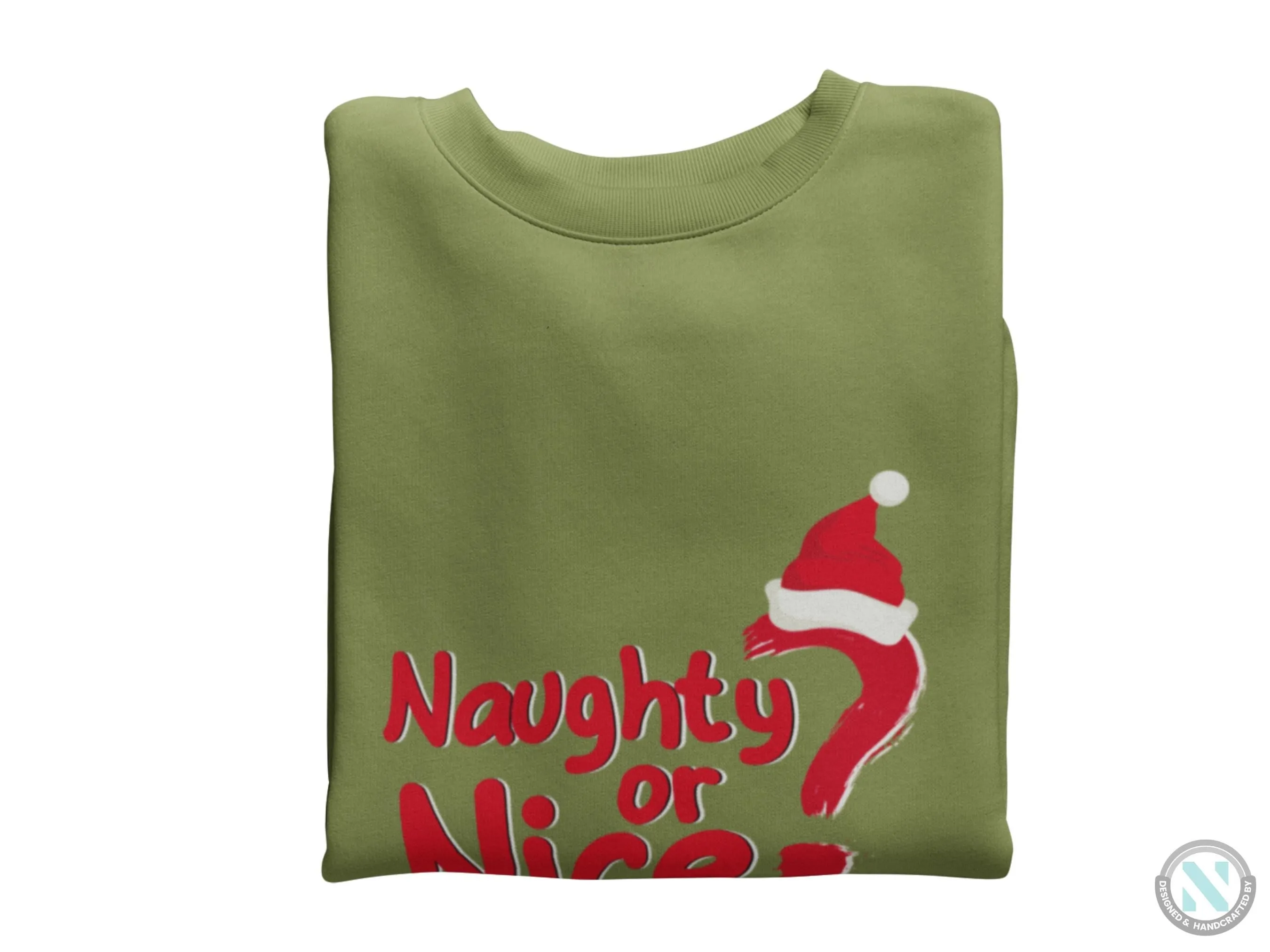 Toddler Girls Personalized Name Jumper Sweatshirt with Naughty or Nice Text