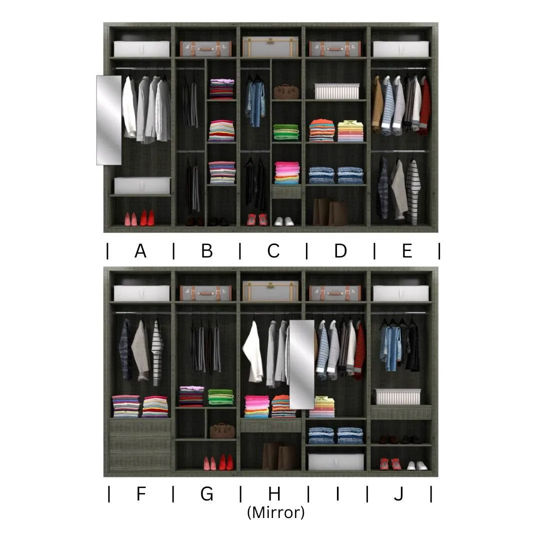 Valkyrie Modular Wardrobe (White with Frosted Glass)