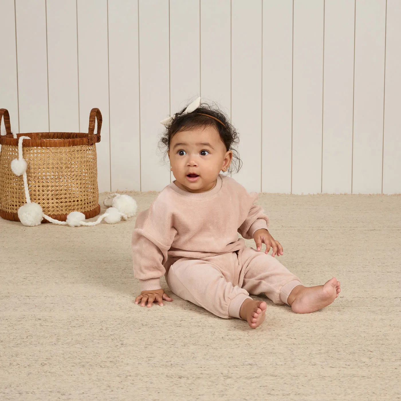 Velour Relaxed Sweatpant - Blush - FINAL SALE
