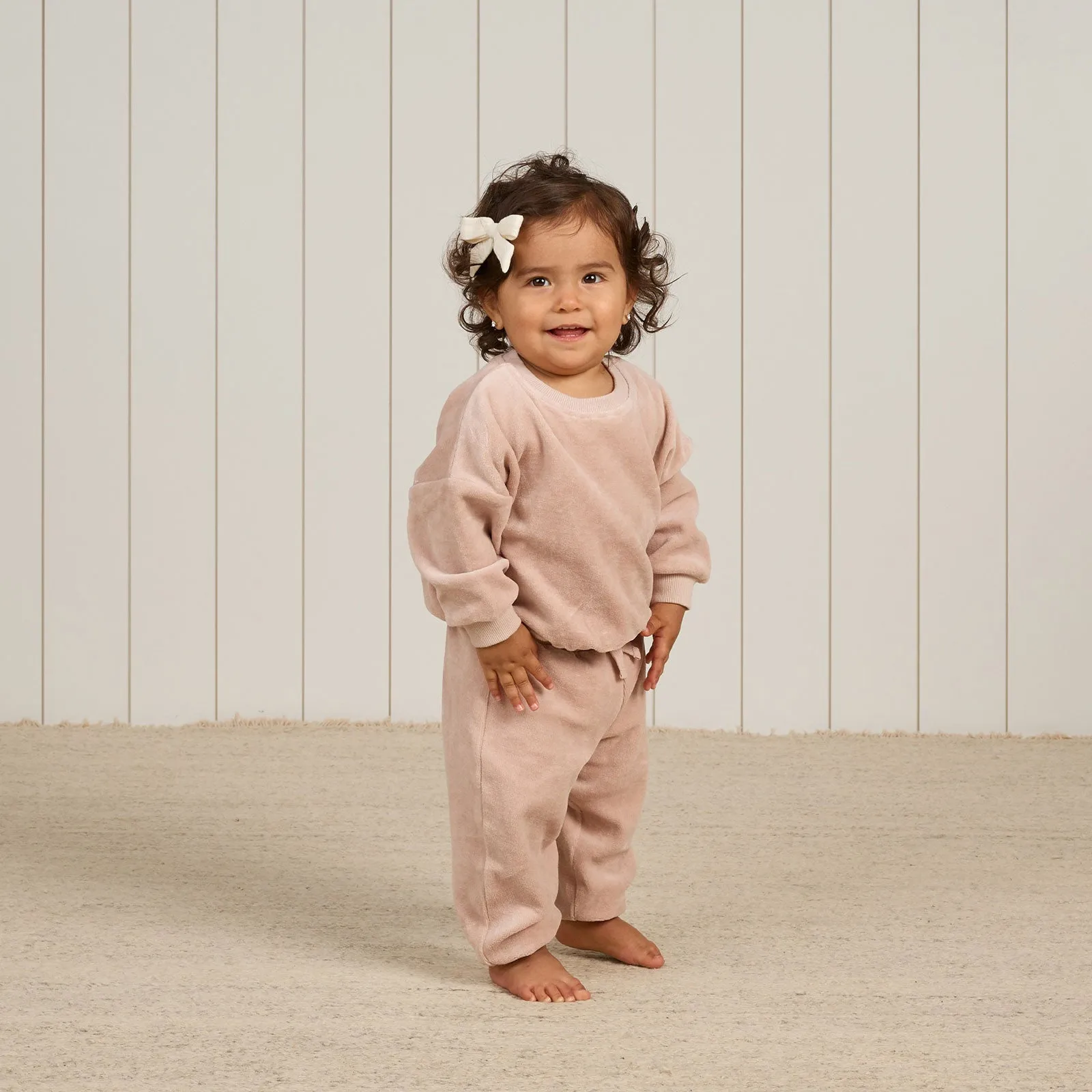 Velour Relaxed Sweatpant - Blush - FINAL SALE