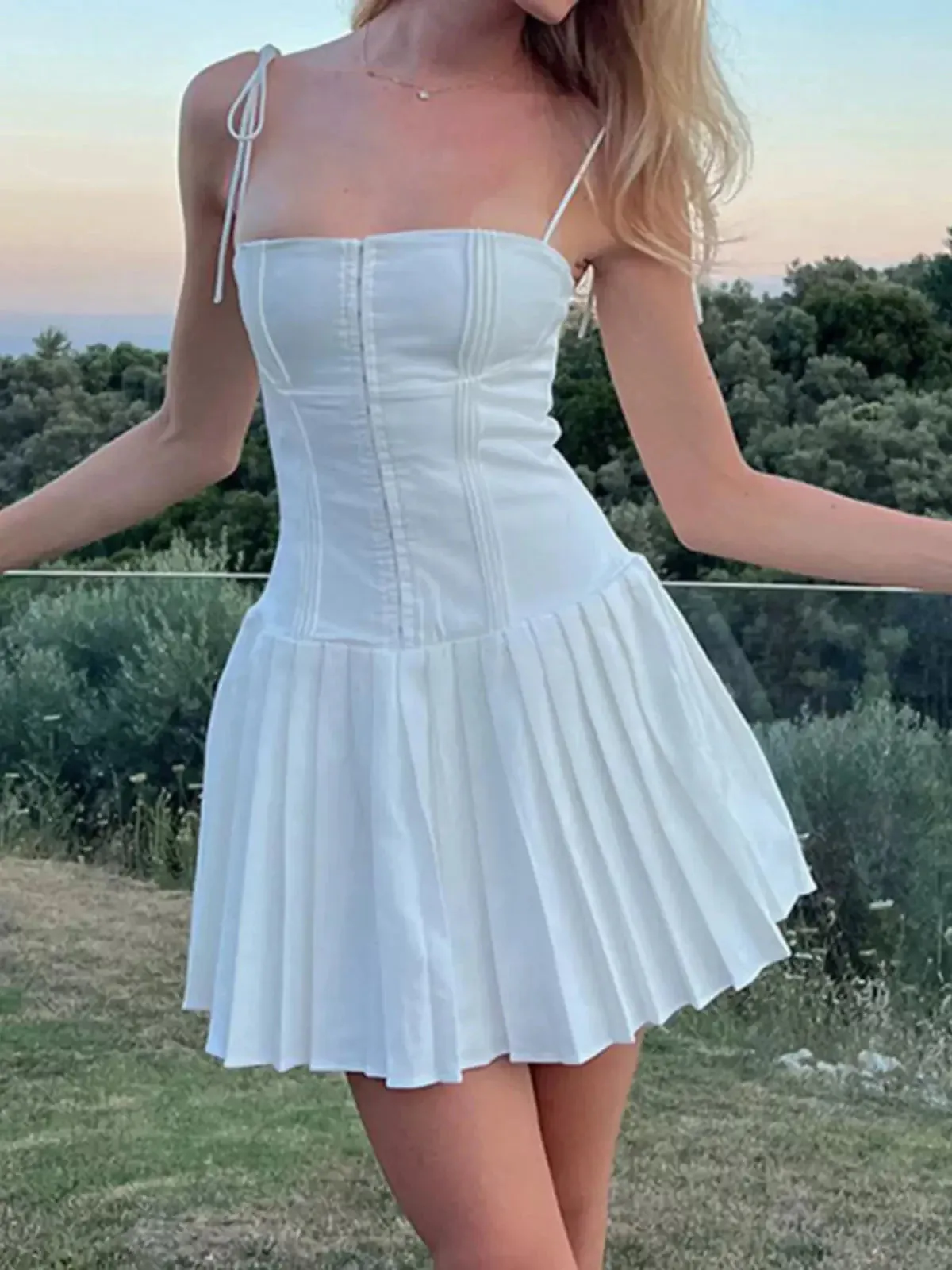 Vvsha Jersey Pleated Mini Dress