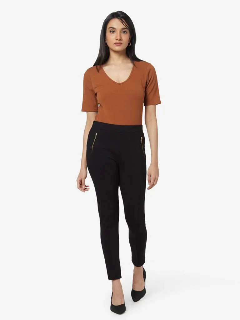 Wardrobe Black Zip Design Kesper Pointe Pants