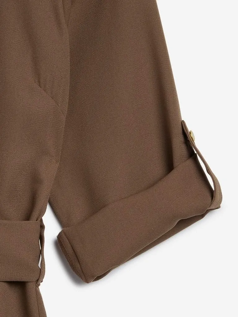 Wardrobe Brown Kiasa Dress With Belt