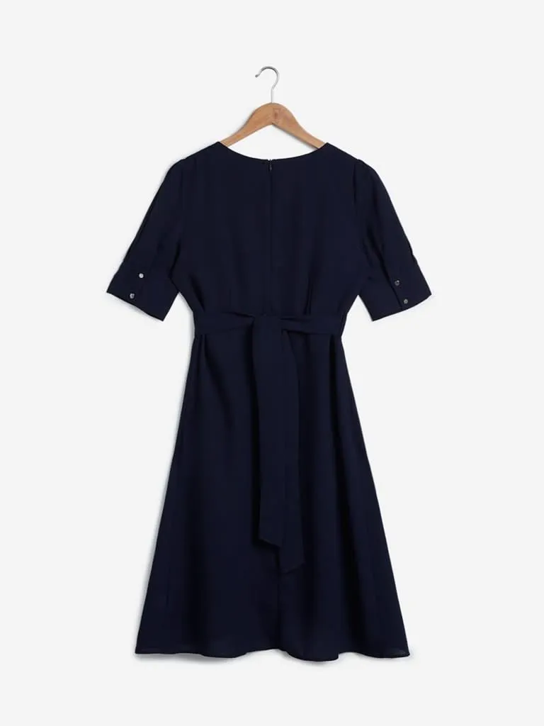 Wardrobe Navy Dress with Belt
