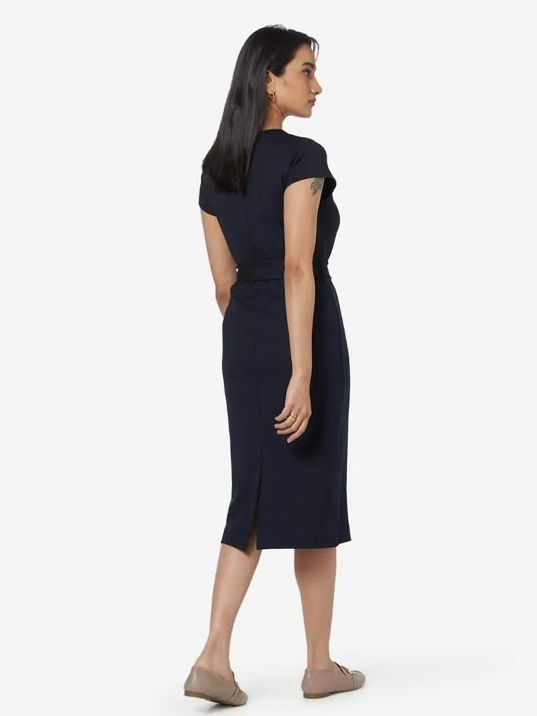 Wardrobe Navy Terry Dress With Belt