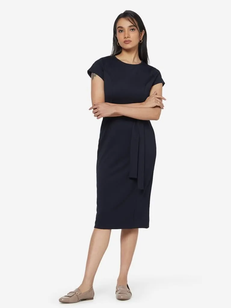 Wardrobe Navy Terry Dress With Belt