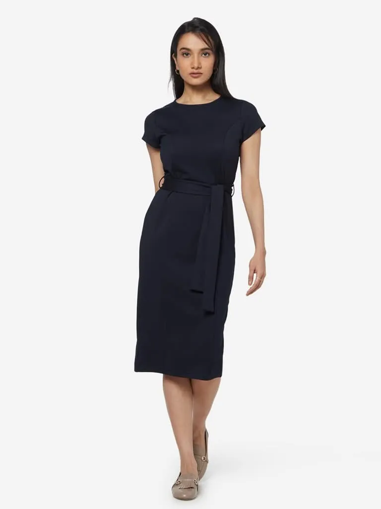 Wardrobe Navy Terry Dress With Belt