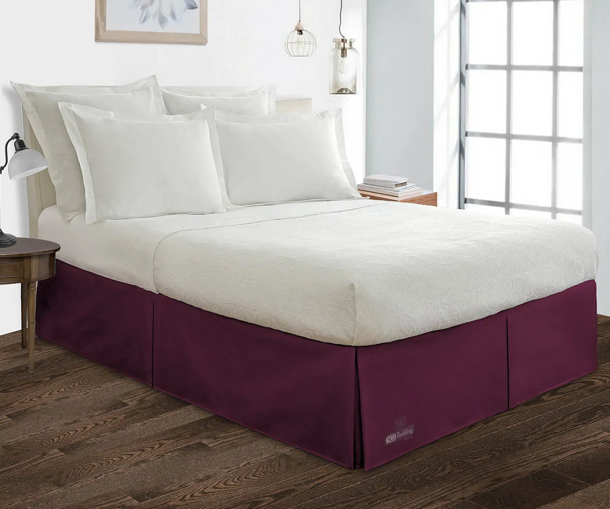 WINE PLEATED BED SKIRT