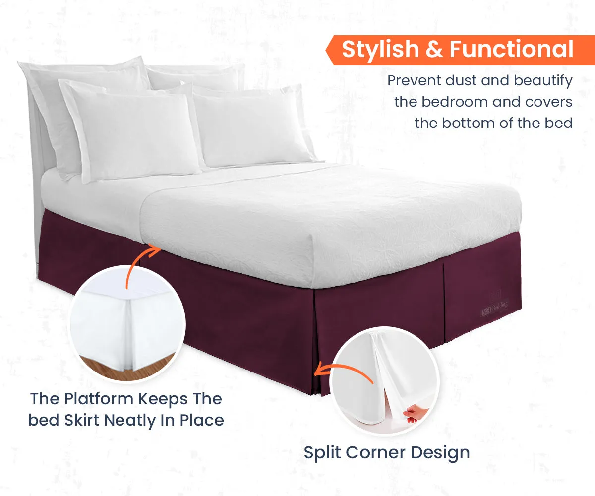 WINE PLEATED BED SKIRT