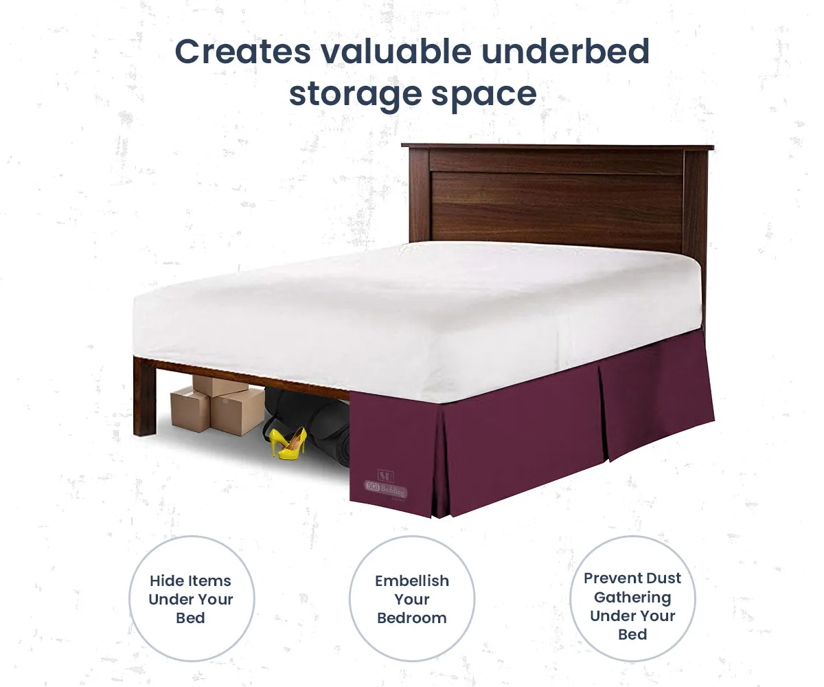 WINE PLEATED BED SKIRT