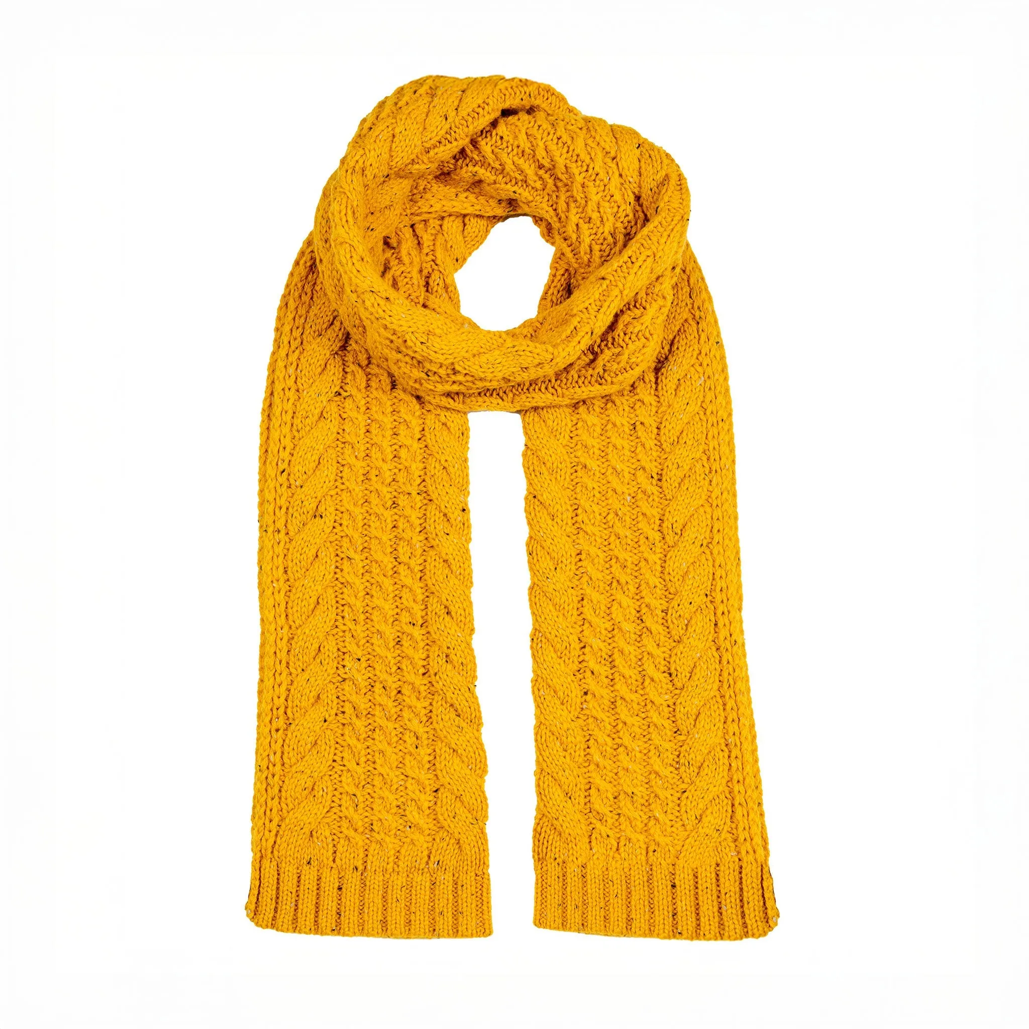 Women’s Cable Knit Scarf with Marl Yarn