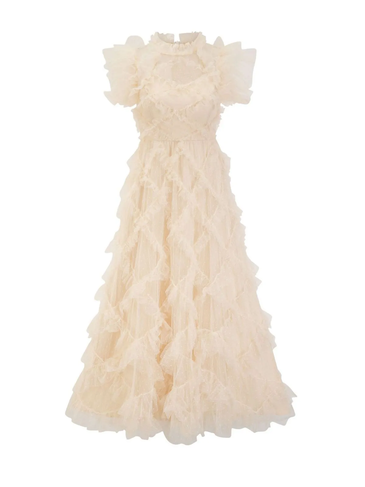 Women's Semi-High Neck Sleeveless Printed Embroidery Dress