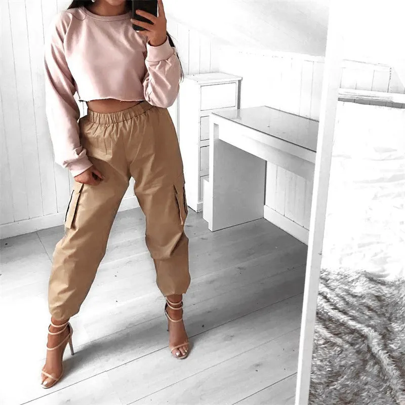 Women's Spring Casual Cargo Pants With Big Pockets