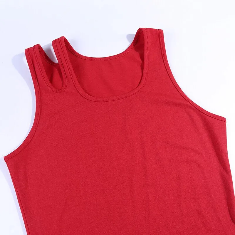 Women's Summer Elastic Skinny Sleeveless Solid Dress