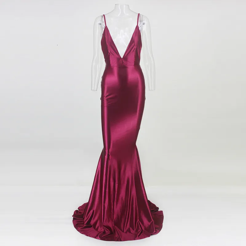 Women's Summer Polyester V-Neck Backless Long Dress