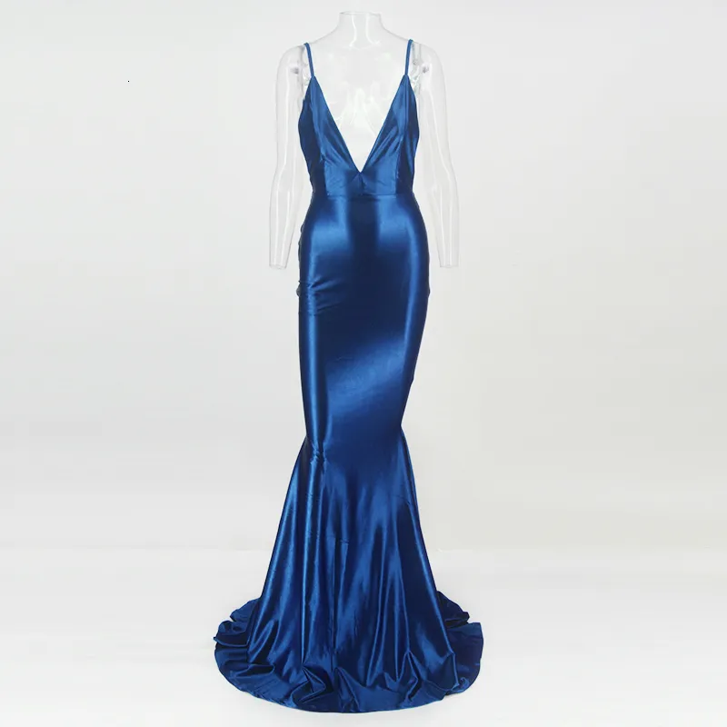 Women's Summer Polyester V-Neck Backless Long Dress