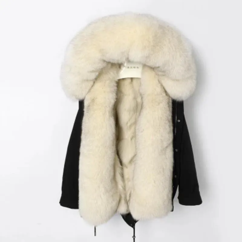 Women's Winter Casual Hooded Waterproof Short Parka With Fox Fur