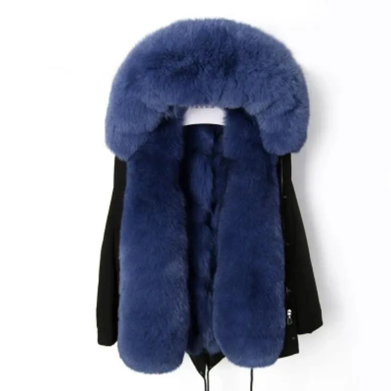 Women's Winter Casual Hooded Waterproof Short Parka With Fox Fur